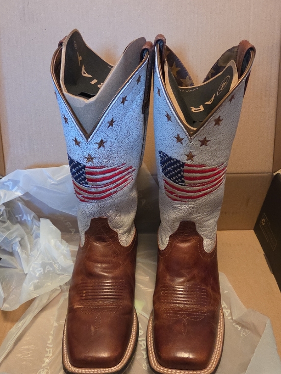 Ariat Shoes - Ariat Brown Leather Square-Toe Western Boots